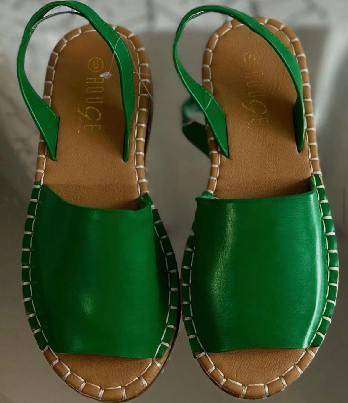 Green slide On Sandals