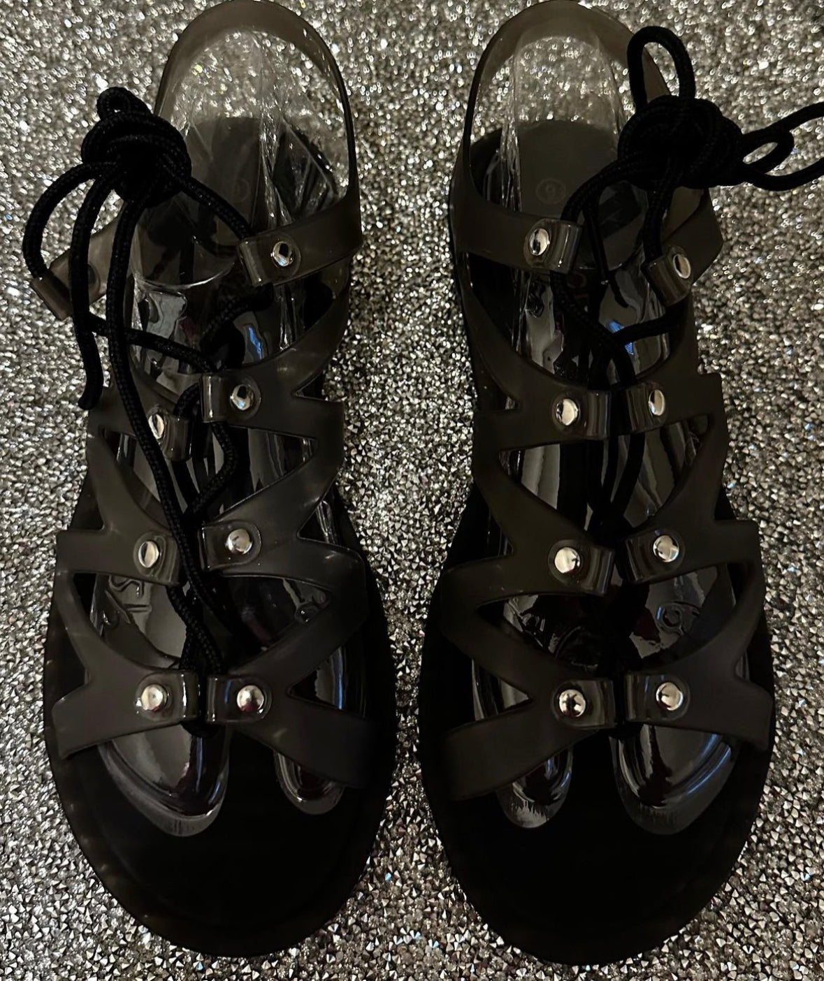 Black Jelly Lace up