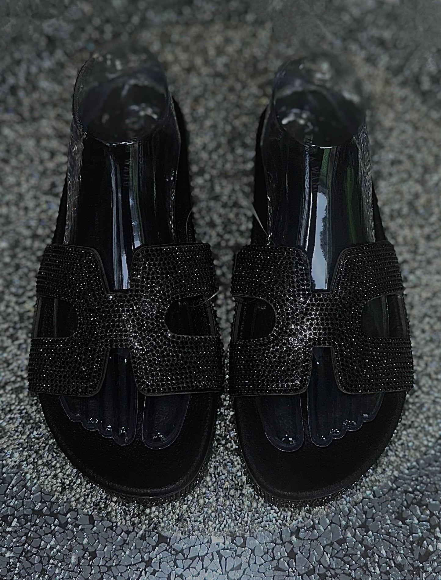 Black platform slides