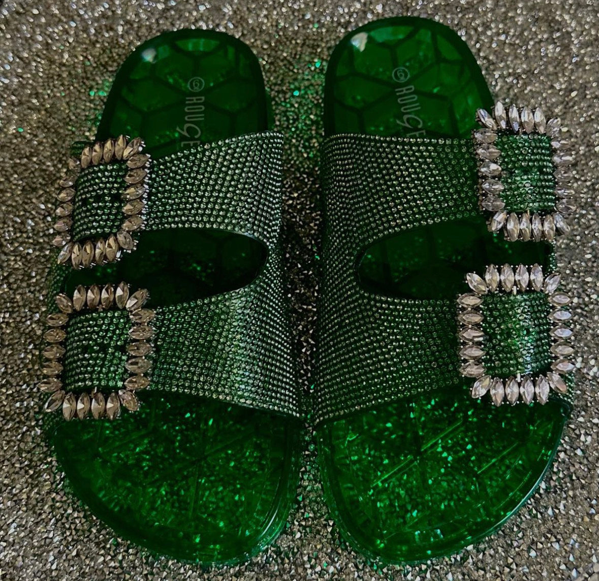 Green Jelly dazzled slides
